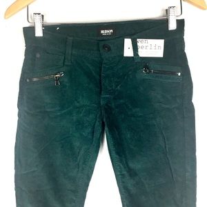 Hudson Jeans Sz 26 Green Velvet Super Skinny NWT